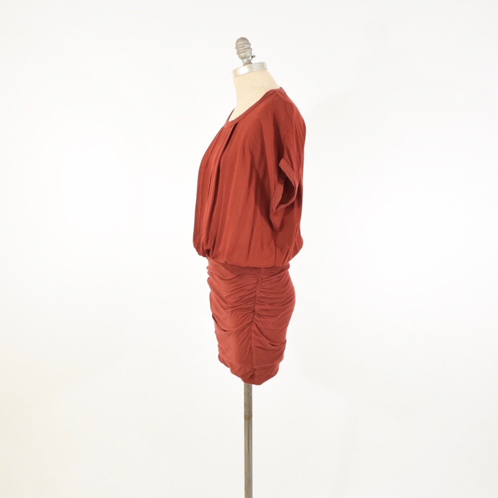 ❌SOLD❌James Perse Red Ruched Jersey Mini Dress - Picture 4 of 7